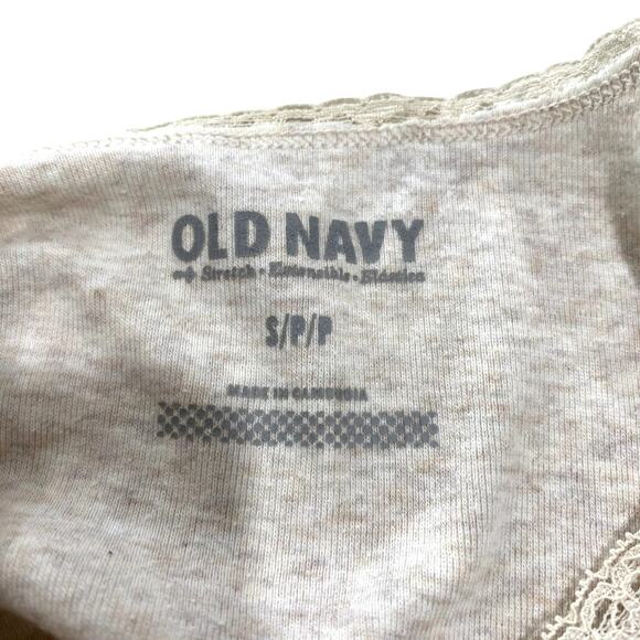 Beige Cotton Lace Tank Top by Old Navy in Small - Picture 4 of 6